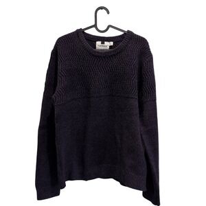Topman Mens Purple Textured Knit Crew Neck Long‎ Sleeve Sweater